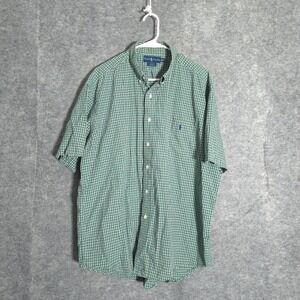 Ralph Lauren Blake Shirt Men XL Green Plaid Short Sleeve Cotton Button Down Logo